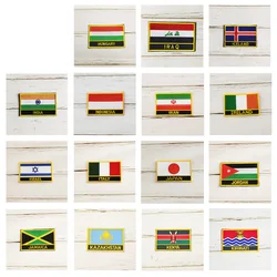 National Flag Square Embroidery Patch Badge  8*5cm HUNGARY IRAQ IRAN ISRAEL ITALY KAZAKHSTAN JORDAN JAMAICA KENYA ICELAND