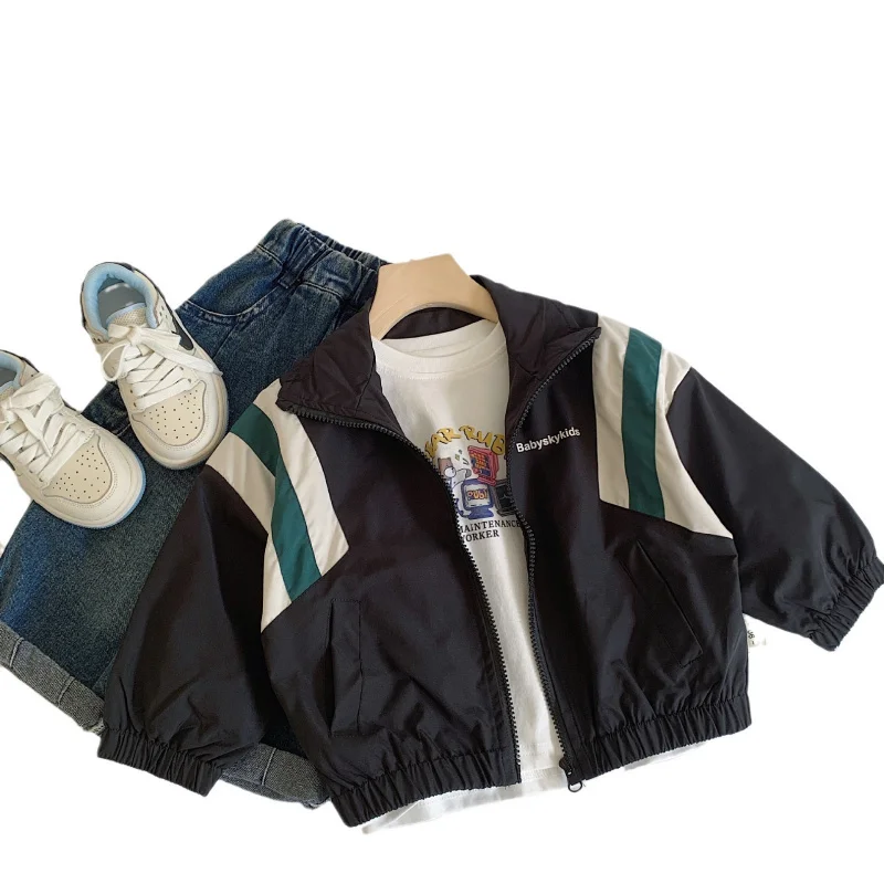 1-10Y Boys Girls Baseball Uniform Zipper Jacket Coat for Children's Clothing Baby Teens Kids Fashion Waterproof Tops Outwear - view 5