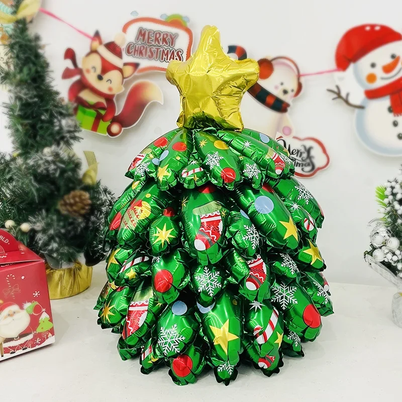 2025 New oversized Christmas tree and mini desktop standing Christmas tree balloons Christmas shopping mall decoration balloons