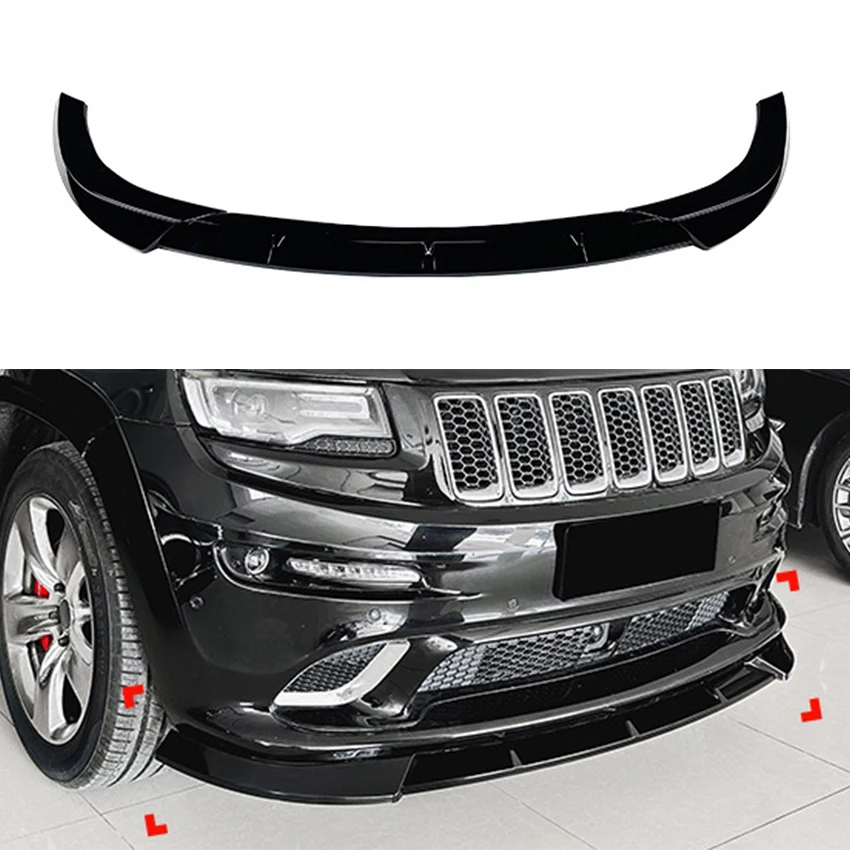 

Front Bumper Lip Spoiler Splitter Diffuser For Jeep Cherokee SRT8 2012 2013 2014 2015 2016 ABS BodyKits Tuning