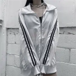 Deeptown Windbreaker White Jacket Women Gothic Oversized Korean Fashion Track Jackets Harajuku Streetwear Sun Protection Outdoor