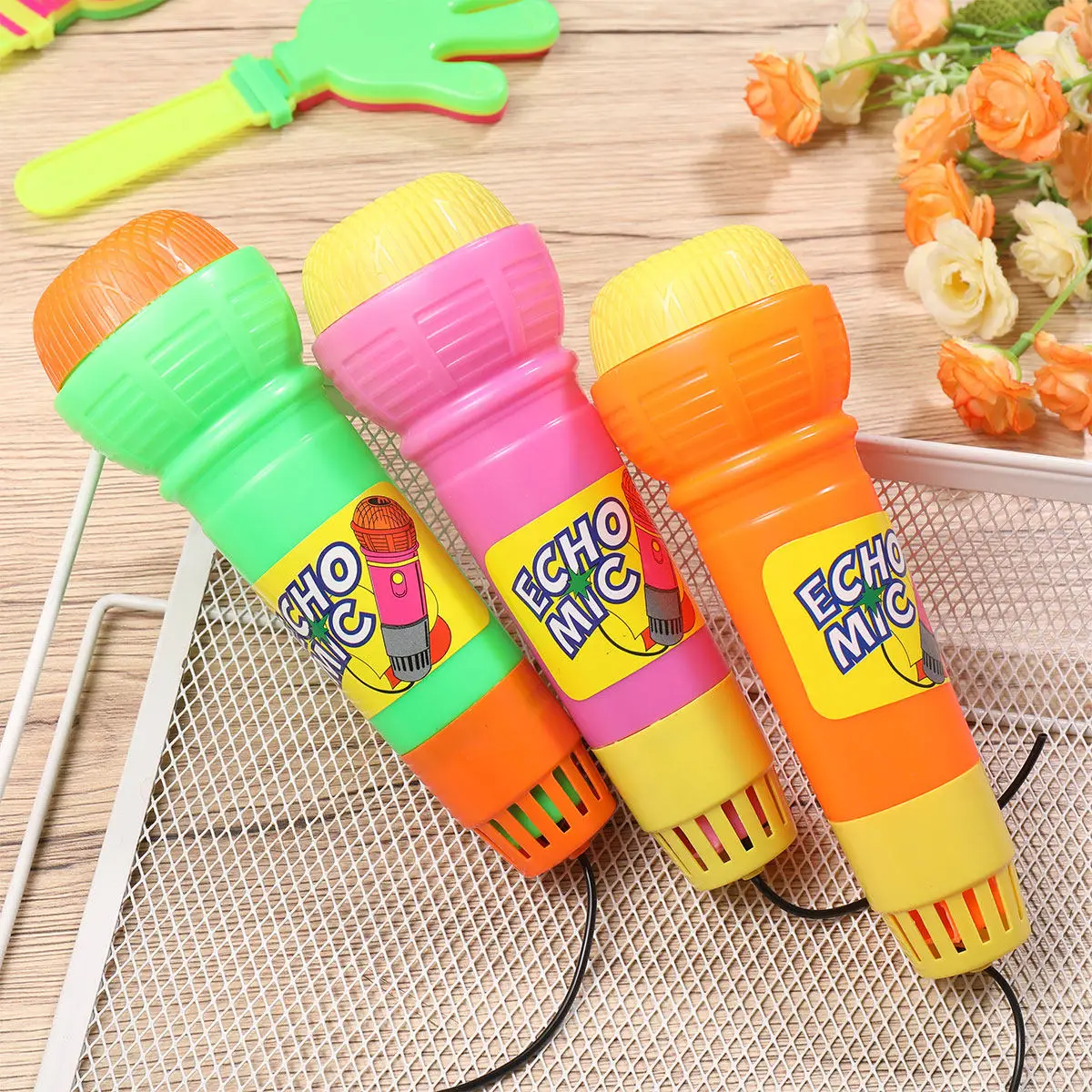 

3Pcs Echo Microphone for Children Compact Lightweight Multicolor Fun Sound Effect Party Role Play Birthday Holiday Barbecue