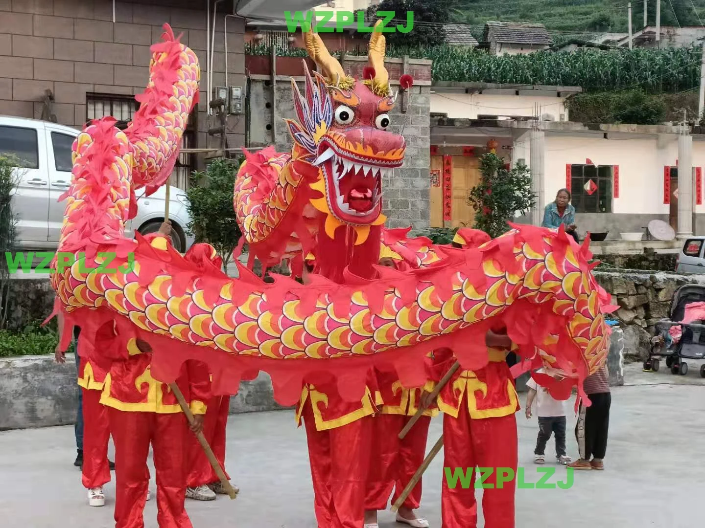 Dança do dragão chinês traje para adultos, celebração do festival folclórico, seda, 4 jogadores, tamanho 4, jogo criativo ao ar livre, brinquedos esportivos, 10m