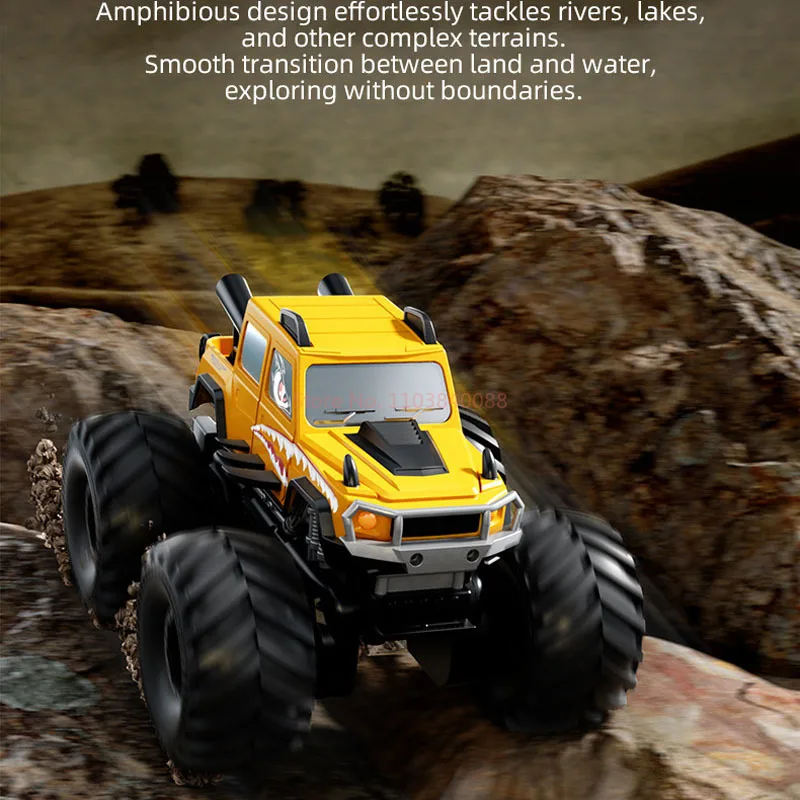 Jjrc anfíbio 2.4g carro de controle remoto à prova d'água com tração nas quatro rodas off-road modelo de simulação de carro de escalada brinquedo menino presente de feriado