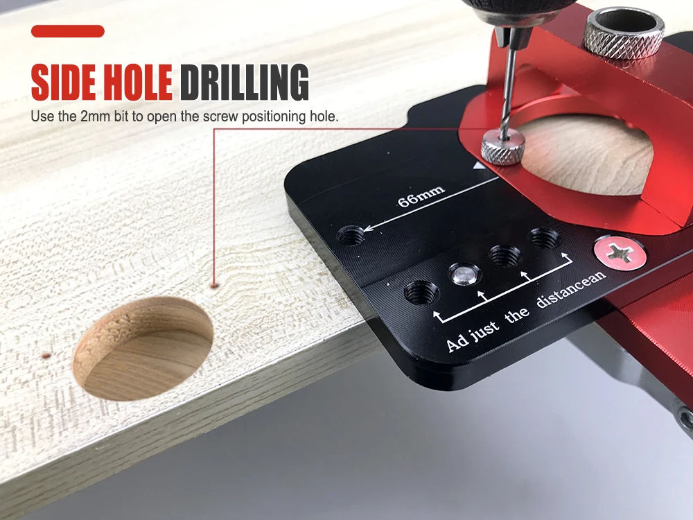 35 mm verdeckte Türscharnier-Vorrichtung, präzise verriegelbare Schrankscharnier-Vorrichtung, Taschenloch-Vorrichtung, verstellbare Schnellstanz-Schrank-Hardware-Vorrichtung – Detail 6