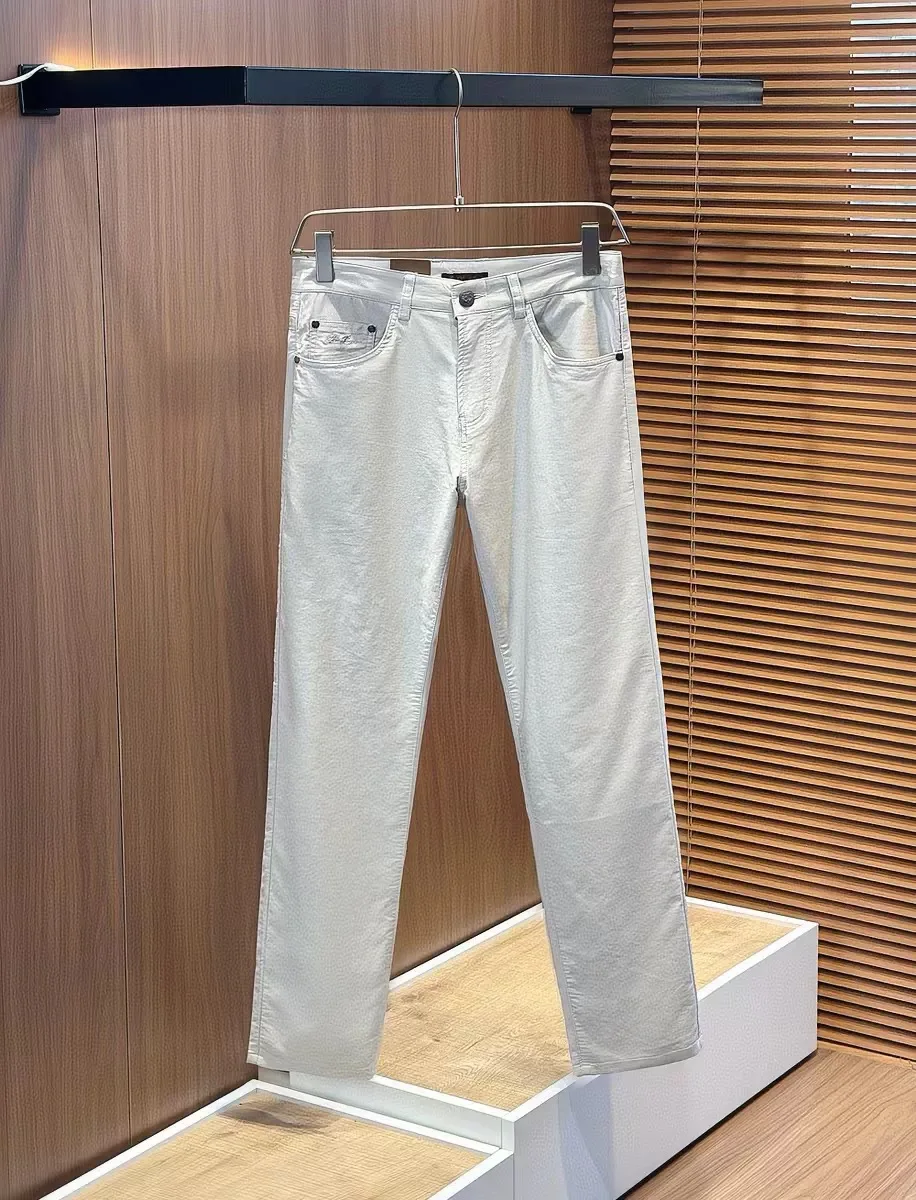 

Italian Vintage Men's Slim Fit Straight Leg Stretch Denim Busin Casual Pants Spring Summer New Arrival Organic Cotton Linen