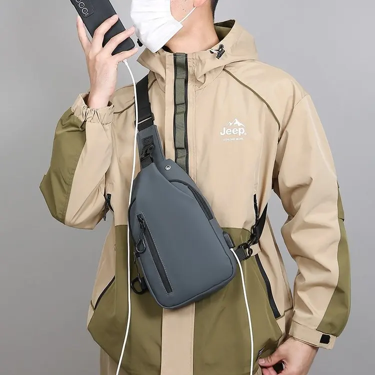 Men's Lightweight Waterproof Chest Bag - Nylon - usage example