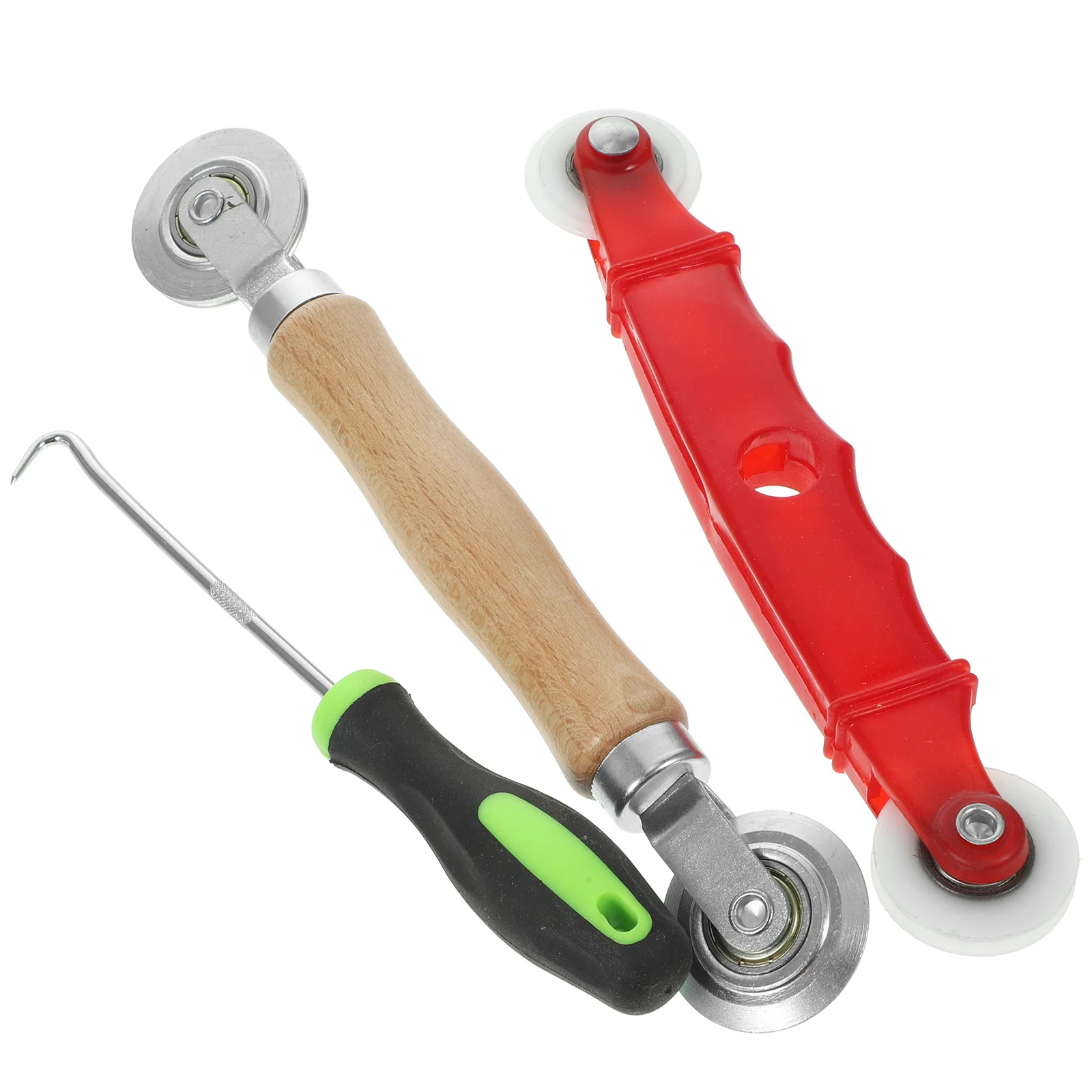 مجموعة واحدة من أدوات لف الشاشة ذات نهاية مزدوجة لتركيب استبدال شاشة باب النافذة ومقبض متين ناعم