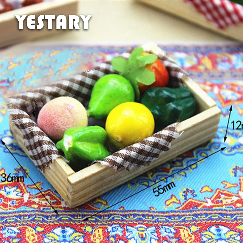 

YESTARY Bjd Doll Mini Food Toy Miniature Dollhouse Kitchen Accessories Fruit Plate Wine Plate For 1/12 Dollhouse Miniature Decor