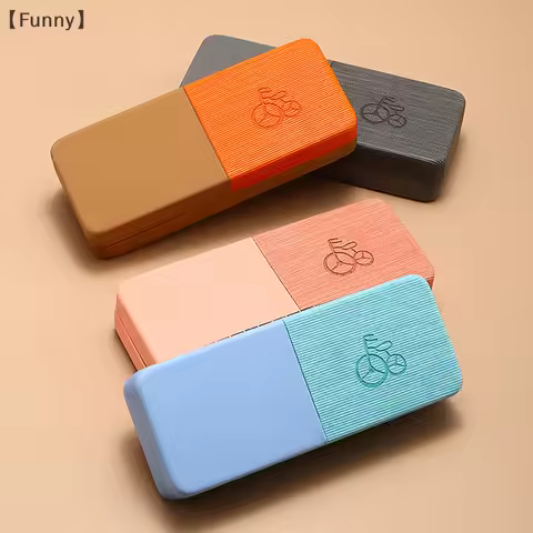 1Pc Portable Bicycle Pattern Glasses Case Durable Square Hard Shell Eyewear Case For Men Women Eyeglass Box Fashion Accessories