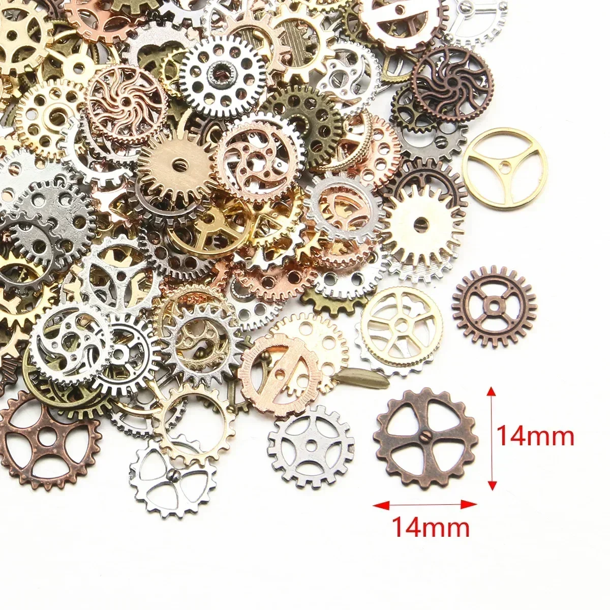 

⚙️50g Random Mix Steampunk Cogs | Metal Mechanical Gears Charms | Mixed Sizes DIY Jewelry Pendants | Craft Making Accessories