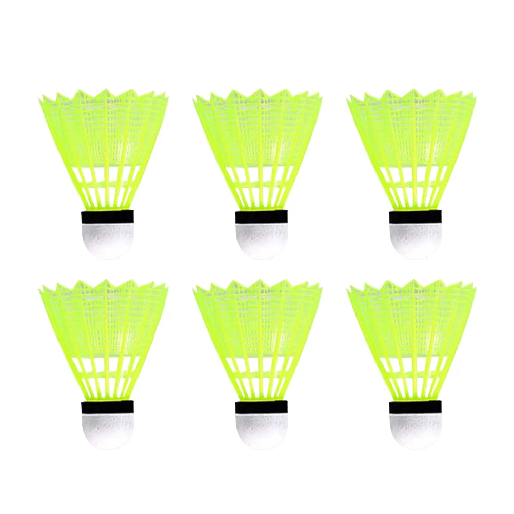 

6PCS Nylon Badminton Birdies Shuttlecocks for Playing School Fitness Sports Activities (Yellow)