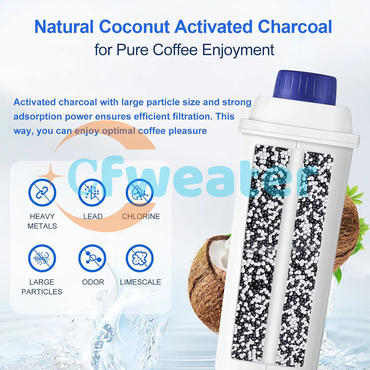 12-1Pcs DLSC002 Water Filter Replacement Coffee Filter for Delonghi DLSC002 Cfweater Water Filter Fit for Delonghi Machine Parts