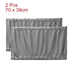 X Autohaux 2 Pcs 70 x 39cm Gray Adjustable VIP Car Window Curtain  Sunshade Visor