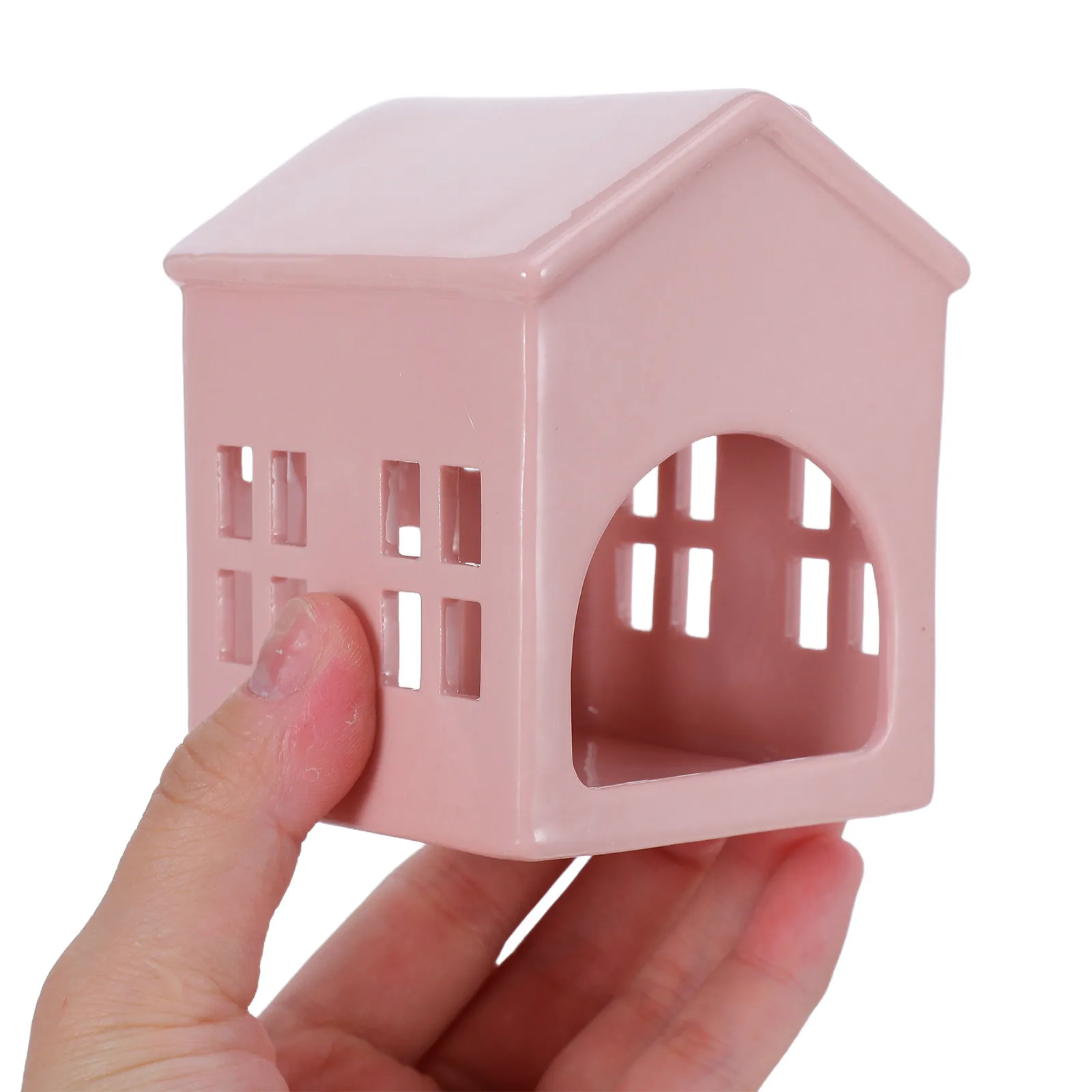 

House Shaped Tealight Holder Hollow Candle Holder Candlelight Stand Tealights Centerpieces for Coffee Table Candlestick Decor