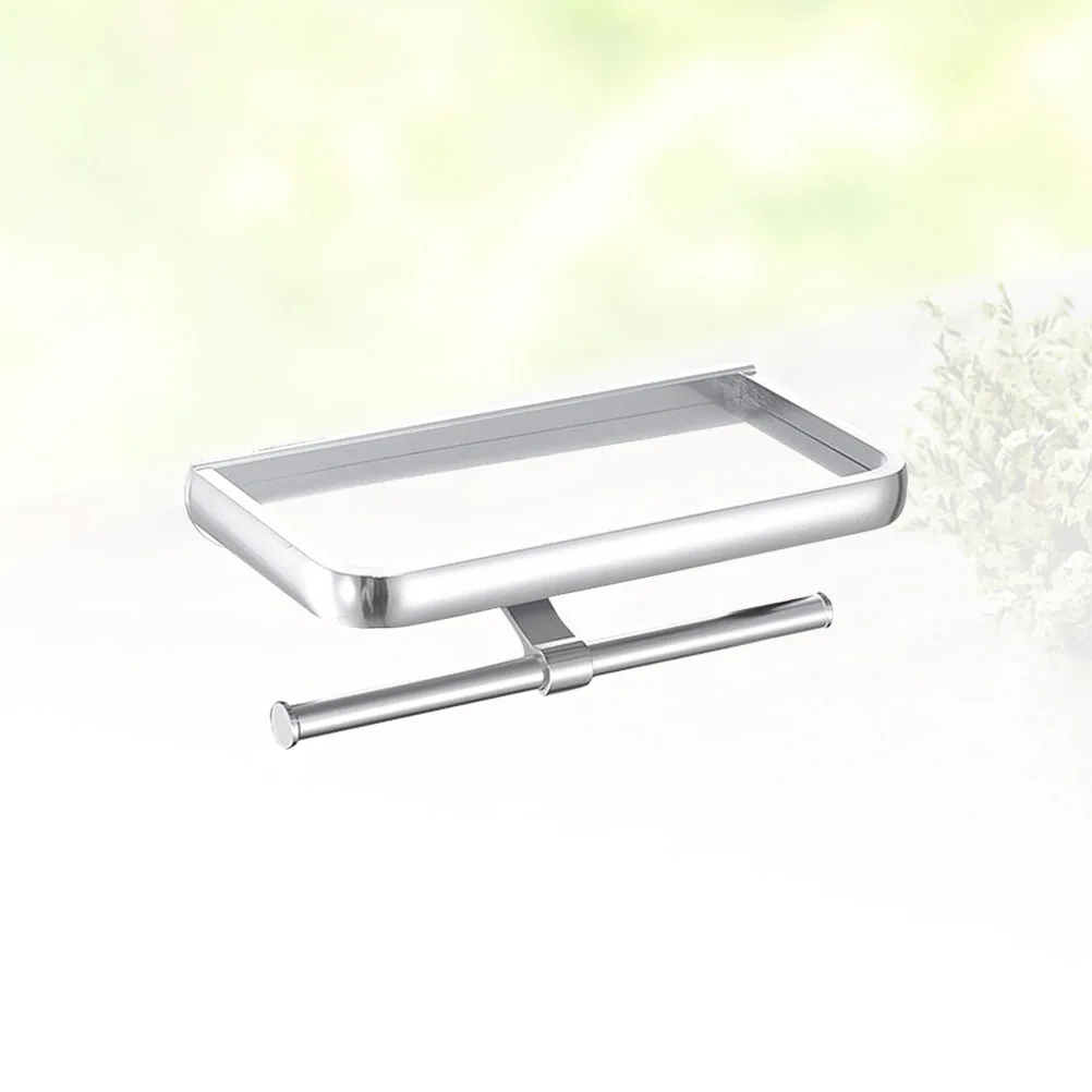 

Roll Paper Holder 26x13x11cm Light Silver Aluminum Tissue Hanging Rack Dual Layer Anti Rust High Temperature Resistant Easy