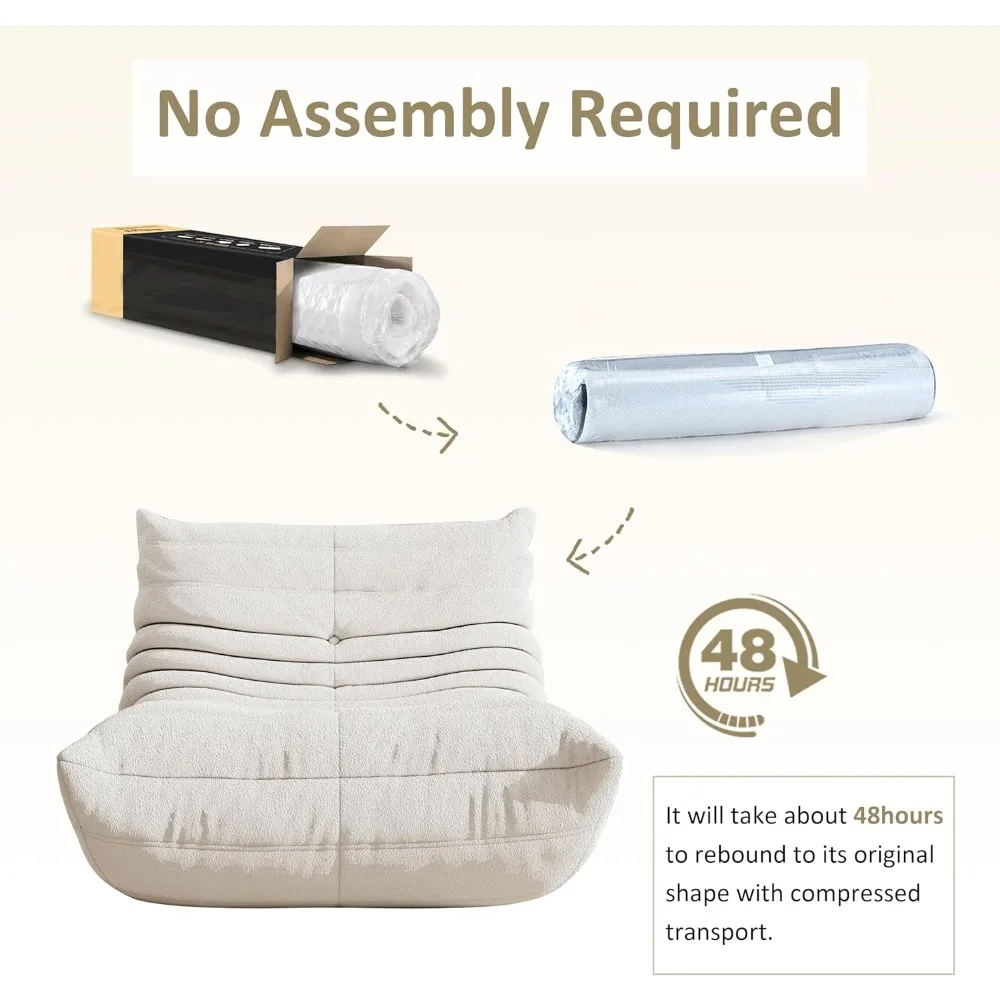 كرسي بين باج كبير الحجم مملوء بإسفنج الذاكرة للبالغين - أريكة صالة كبيرة ومريحة تتسكع بجوار الموقد #4