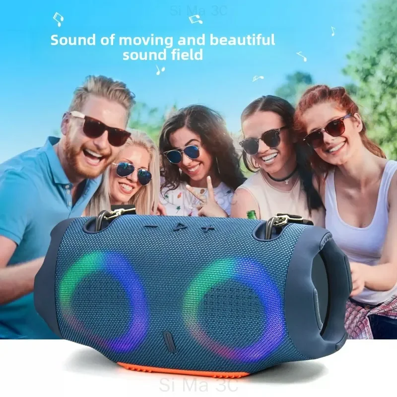 Novo xtrmm4 rgb cor luz batalha tambor alto-falante bluetooth tecido ao ar livre ultra longa resistência bluetooth alto-falante tws fm boom box