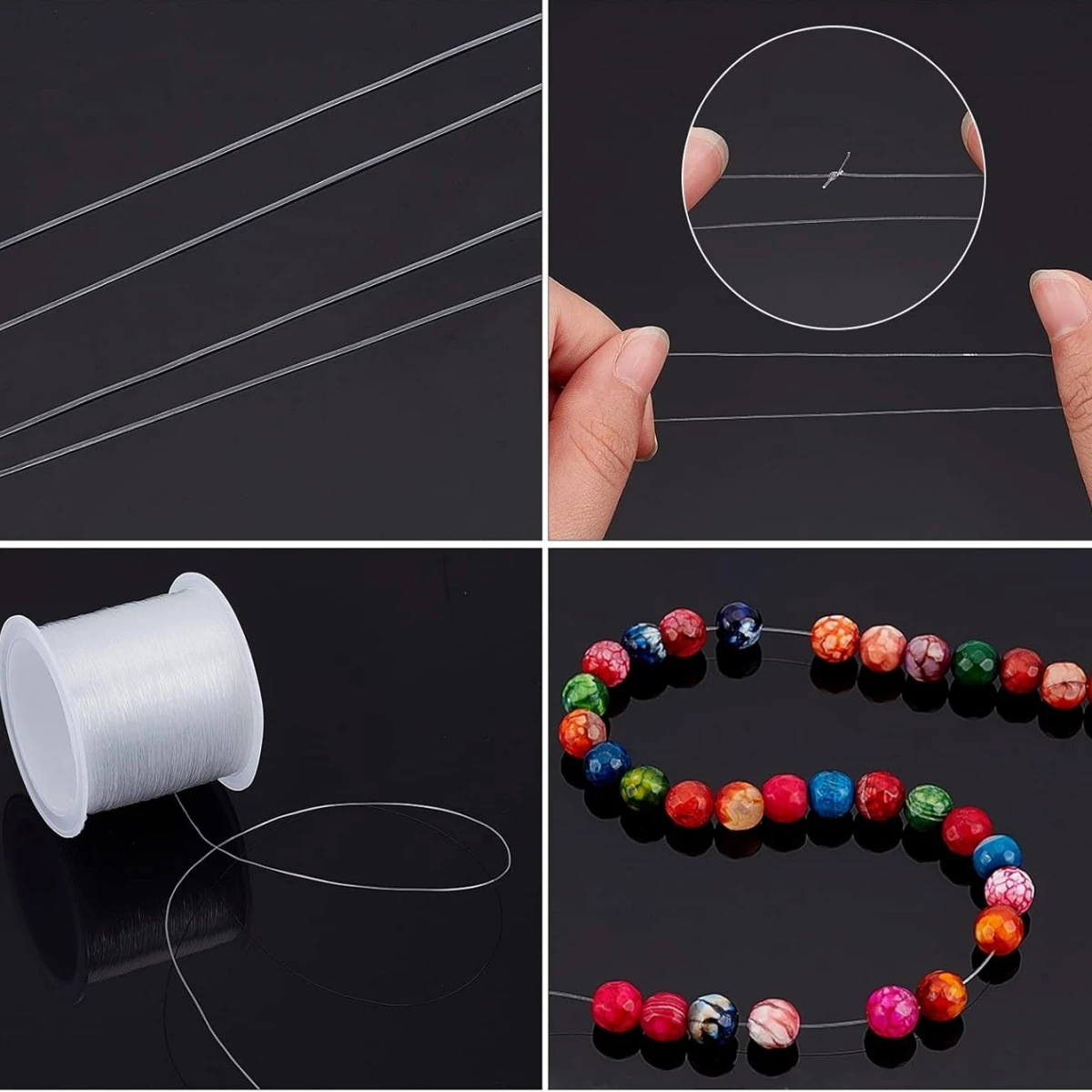 0,2-1mm Nicht-elastische Angelschnur Transparente Nylonschnur Perlenband Faden für Ornamentherstellung DIY Bastelzubehör – Detail 4