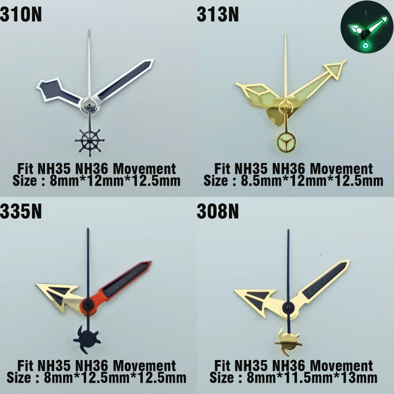 NH35 Watch Hands Clock Pointer Green Luminous Needles Used Watch Accessory Watch Pointer Fit NH34 NH35A NH36 Automatic Movement