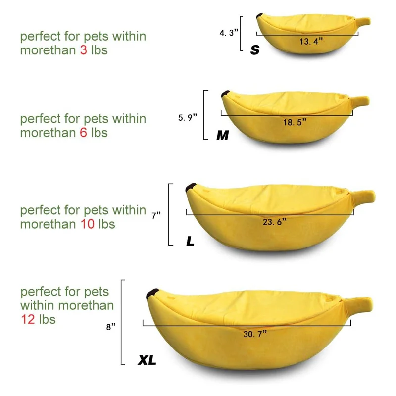 Banana Shaped Pet Bedding Comfortable Cat Nest Mat Winter Cushion Warm Soft Funny Kitten Sleeping Bag Cute Cozy Dog Accessories