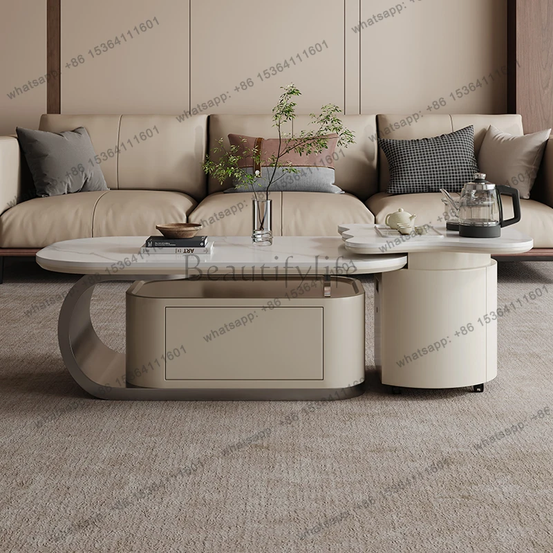 

Unique Wood Coffee Table Aesthetic Cheap Transform Decoration Accessories Side Table Luxury Bedroom Mesas Bajas Home Furniture