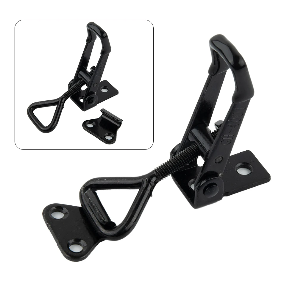 

Holding Capacity 100KG Toggle Clamp Steel Hasp 220lbs Adjustable Catch Clip High Carbon Steel For Lock-free Handle-less Boxe