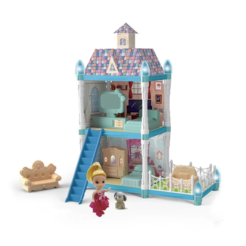 

Play House Doll Children's House Villa House Girl Princess Gift Box Castle Toy DIY Game Gift