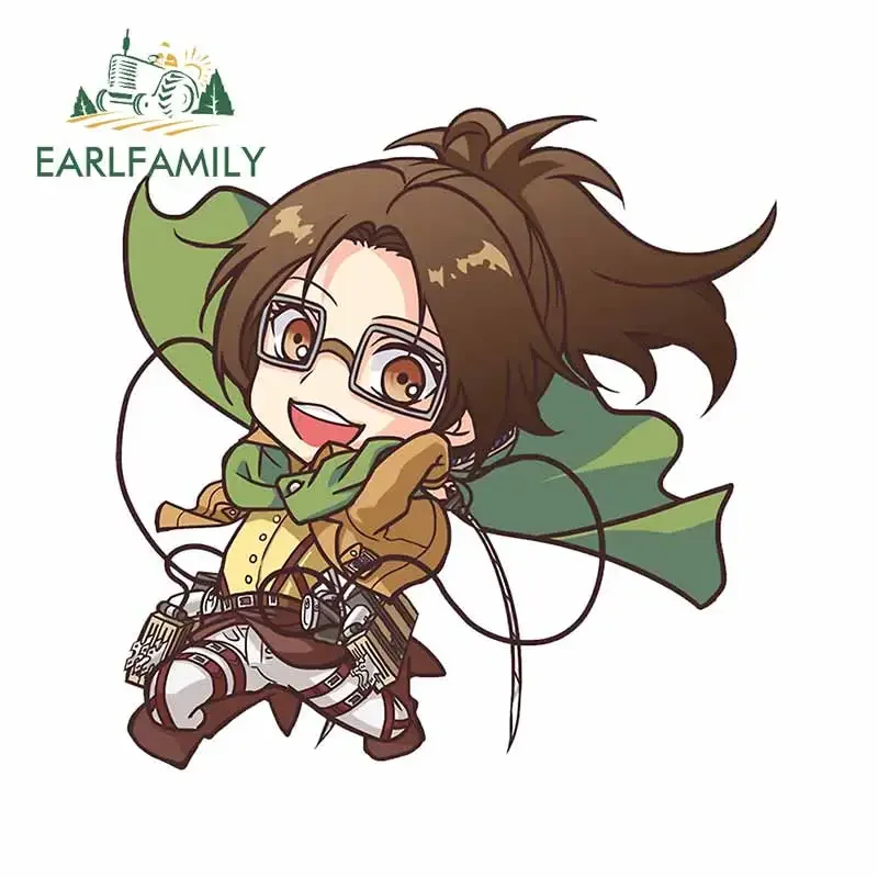 EARLFAMILY 13cm x 12.7cm for Cibi Anime Hanji Waifu Decal Windshield Refrigerator Car Stickers Laotop Motorcycle Decoration