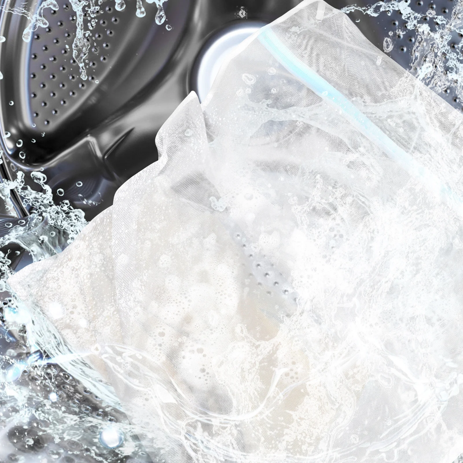 

2Pcs Mesh Laundry Bags with Zipper Heavy Duty Wash Bags for Quilt Delicates Machine Washable Reusable Clothes Washing Pouches