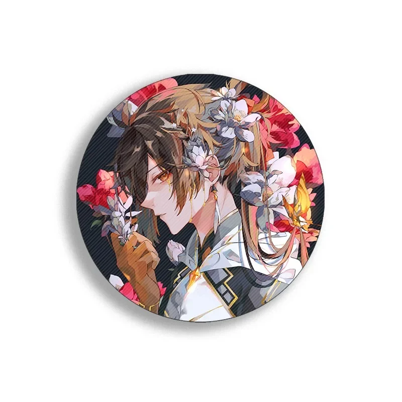 Anime Genshin Impact Sangonomiya Kokomi Raiden Shogun Cosplay  Ambitus Colleagues Fine flash frosted brooch badge