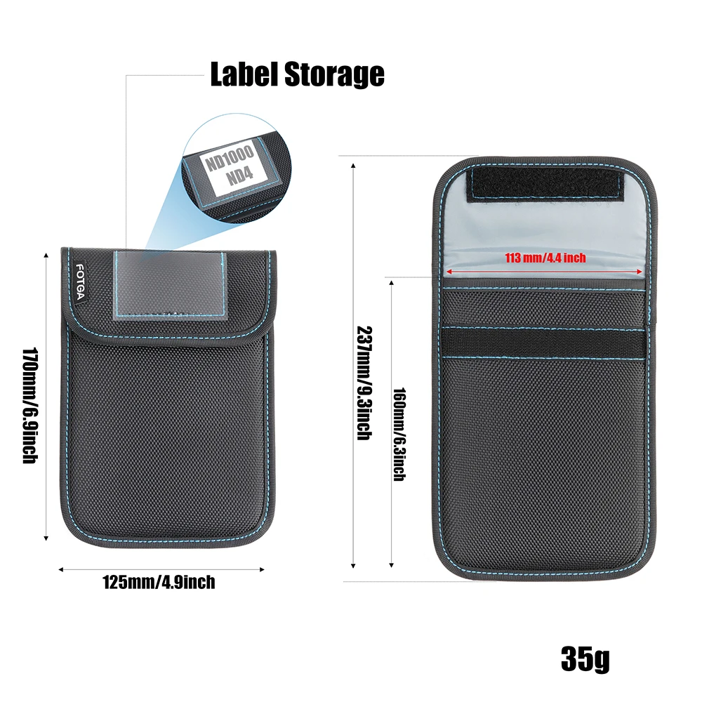 FOTGA 4X5,65 сумка для хранения фильтров, круглая защитная сумка для фильтра, квадратная сумка для хранения фильтров 100x150 мм, портативный ящик для хранения фильтров