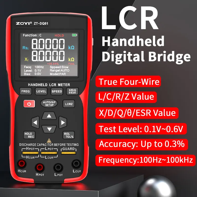 ZOYI ZT-DQ01 Intelligent LCR Tester Digital Bridge 100KHz