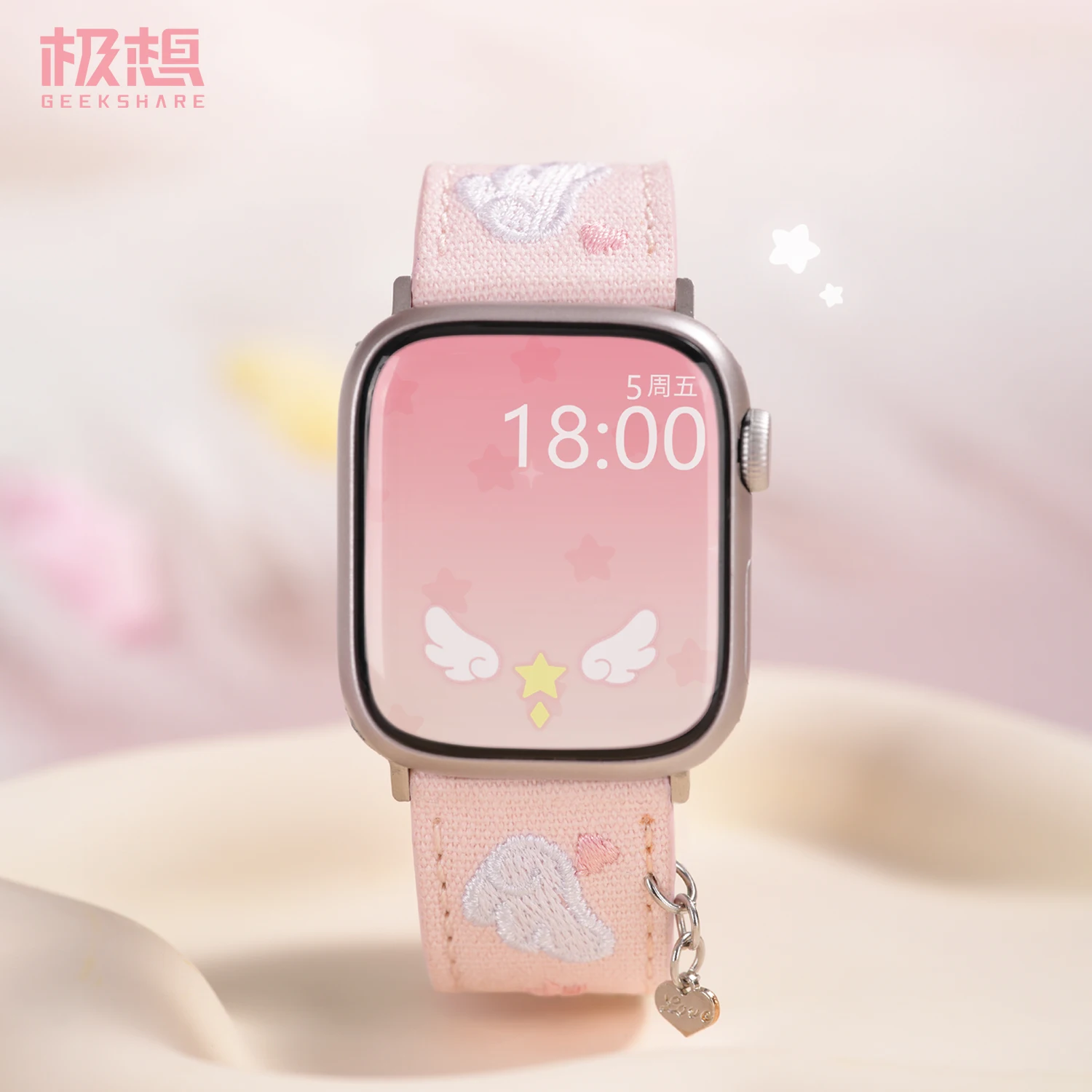 Suitable For Apple Iwatch Smartwatch Strap Apple Watch S7/8/9/10 Generation Summer Star Wing Monogatari Luo Xiaohei Series Gifts