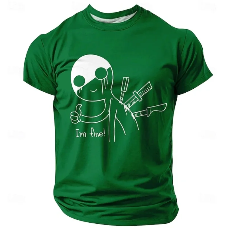 Personalized Short-sleeved T-shirt Men's Round Neck Breathable Top Daily Casual Letters Short-sleeved Fashion Men's Clothing