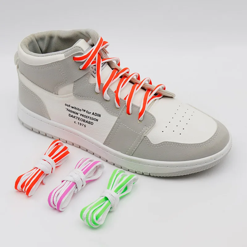 

3 Colors Semicircle Custom Reflective Color Shoelaces Fashion Glow In The Dark 0.6cm Width Men and Women Sneakers Casual Shoes