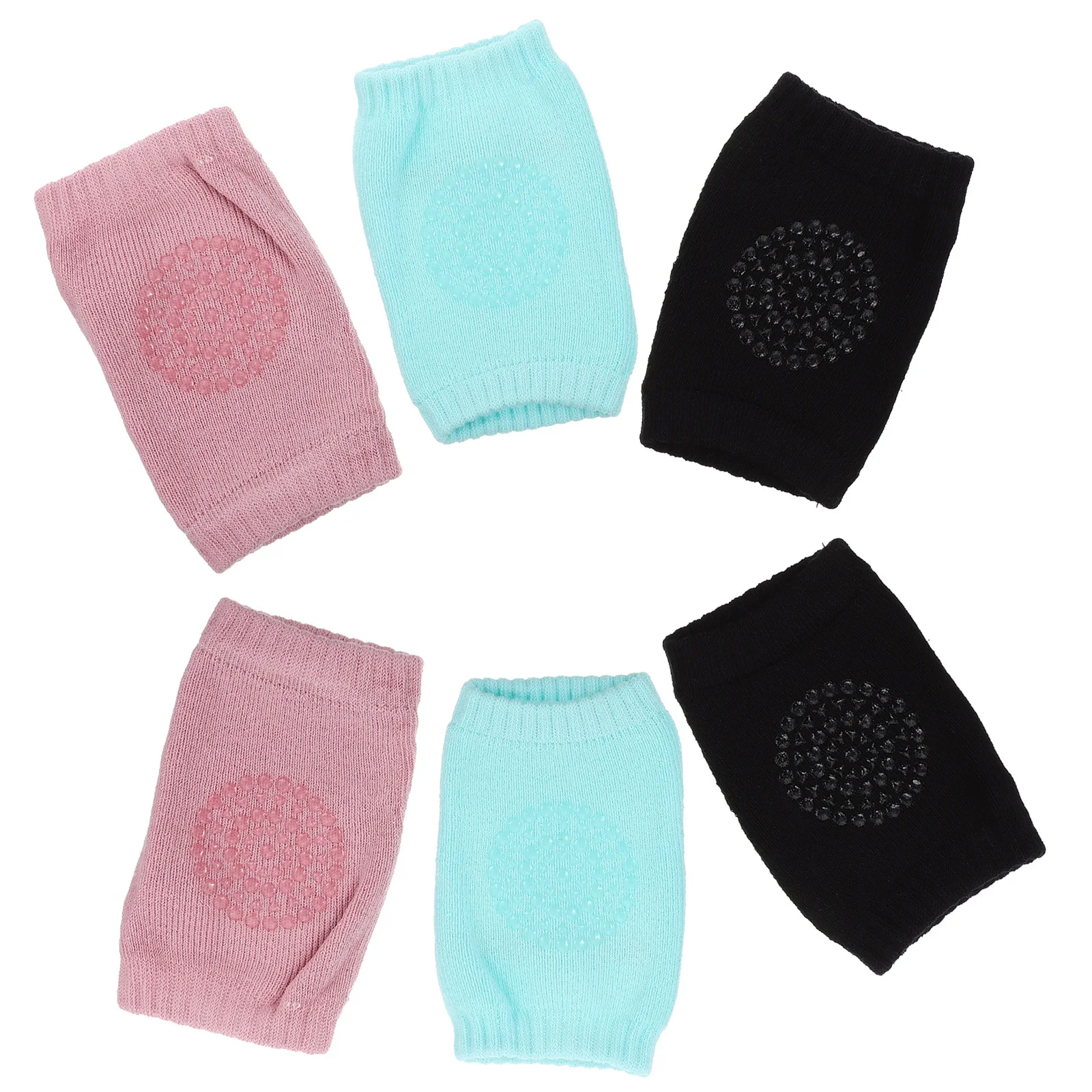 3 Pasang Pelindung Lutut Bayi untuk Merangkak Unisex Pelindung Siku Balita Warna Cerah Sederhana Bernapas Menyerap Keringat Pelindung