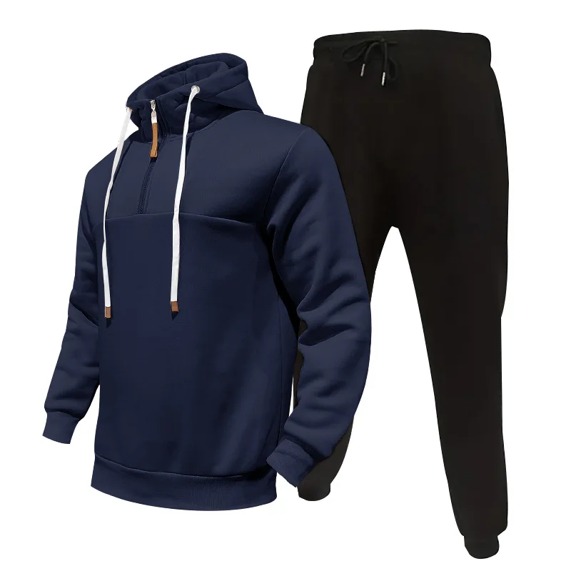 Men's Loose Hoodie Set with Thickened Casual Jacket and Long Pants for Autumn and Winter ensembles de sport deportes