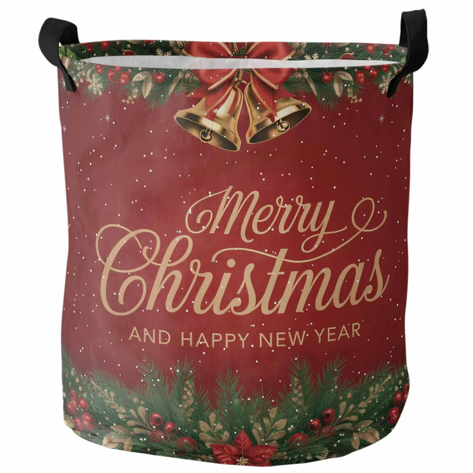 

Modern Christmas Pine Branch Foldable Dirty Laundry Basket Kid's Toy Organizer Waterproof Storage Baskets