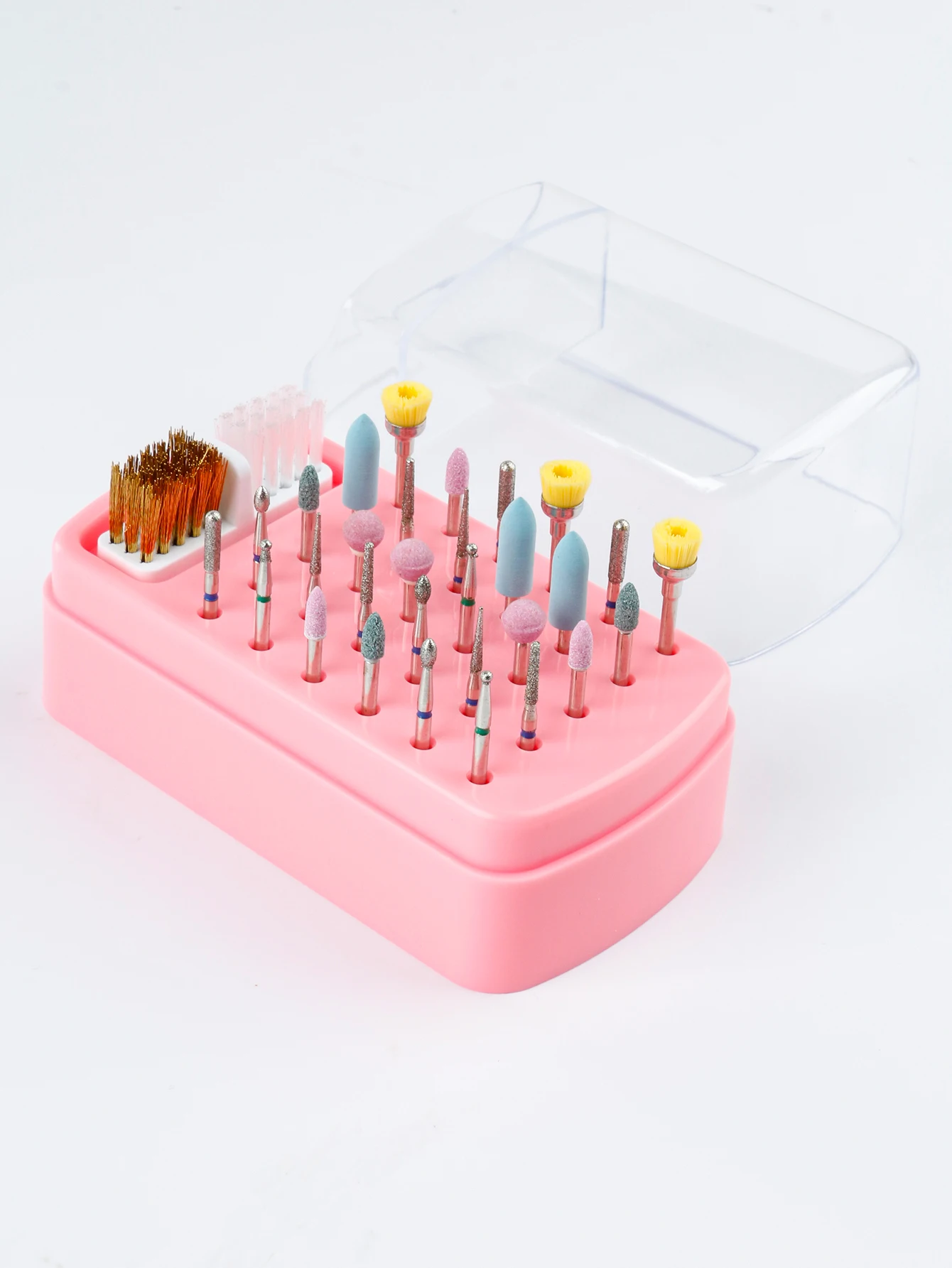 30 holes sanding head storage box with cleaning brush empty box anti-dust split tungsten steel ceramic nail tools image 4