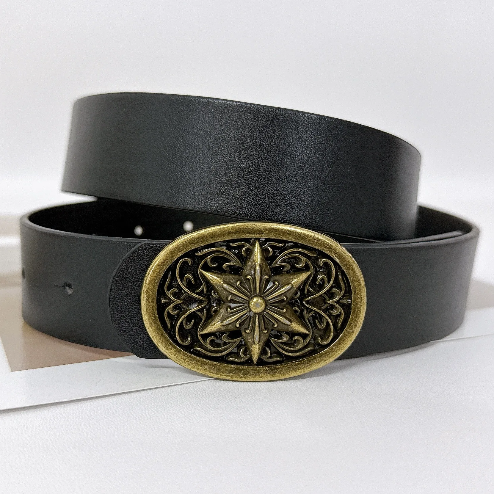 Gothic Y2K Women Men Belts Goth Ladies Hip hop Punk Rivet Skeleton Print Waist Belt Jeans Waistband