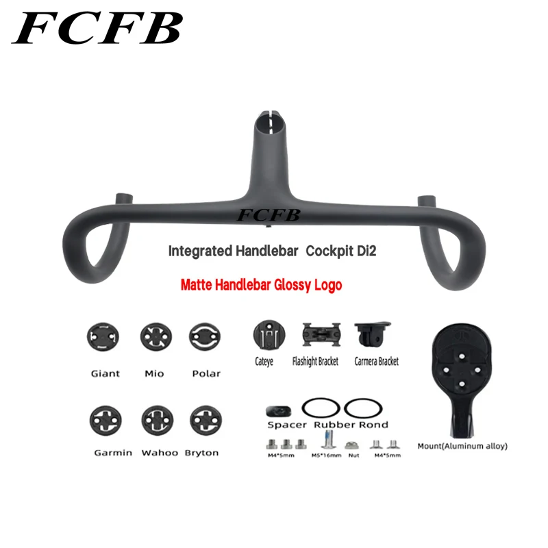 

FCFB Di2 Carbon Road Handlebar Alpinist SL7 Carbon Road bike Bicycle Integrated Handlebar with Stem 28.6mm 380/400/420/440mm