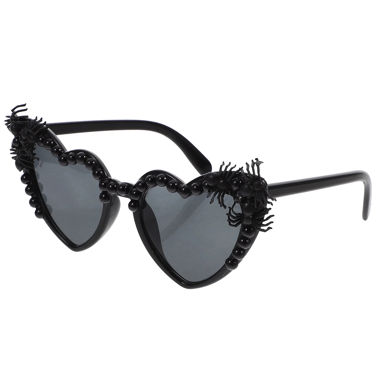 

1pc Halloween Party Glasses Heart Shaped Eyewear Decoration Sunglasses Black Spider Prank Decorative Cosplay Rave