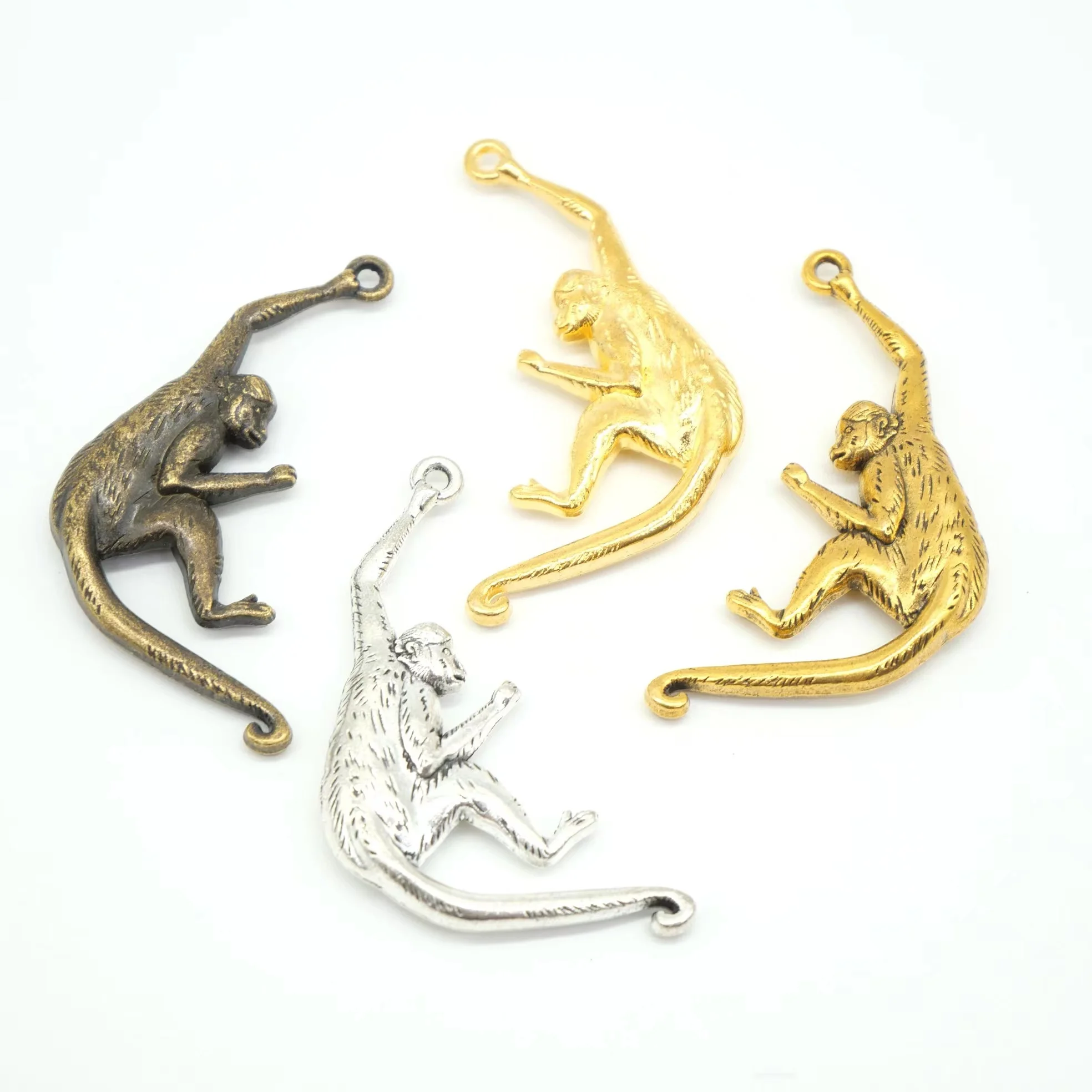 High Quality 4 Pieces/Lot  Acrobatic Monkey Accessories Vintage Aloy Jewelry Crafts Making