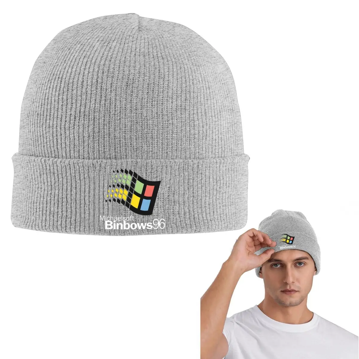 Windows 95 Geeks Nerd Malha Quente Boné de Malha Moda Bonnet Chapéu Outono Inverno Gorros Ao Ar Livre Chapéus para Homens Mulheres Adultos