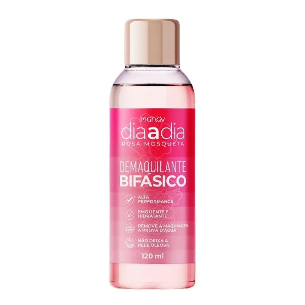 Demaquilante Bifásico Dia A Dia Vegano Mahav Rosa Mosqueta 120ml