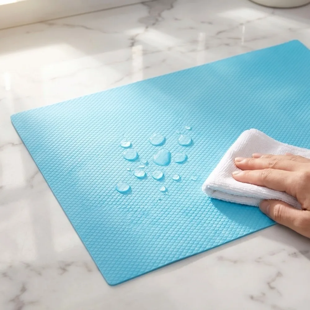 4Pcs Food grade material Refrigerator Liner Thickened design Moisture and oil resistant Drawer Liner Cuttable freely