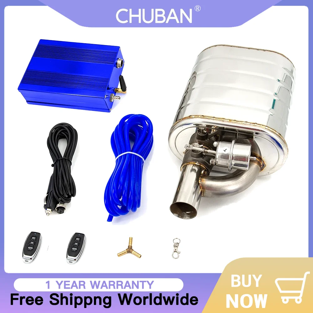 

Stainless Steel Muffler (2", 2.5", 3") with Electric Cut-out Valve - Remote or OBD Controlled Exhaust System for Advanced Tuning