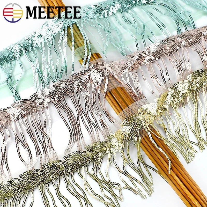 1/2/3/4/5Yards 10cm Sequin Tassel Fringe for Sewing Lace Trim Fringes Ribbon Garment Dress Decoration Trimmings DIY Accessories