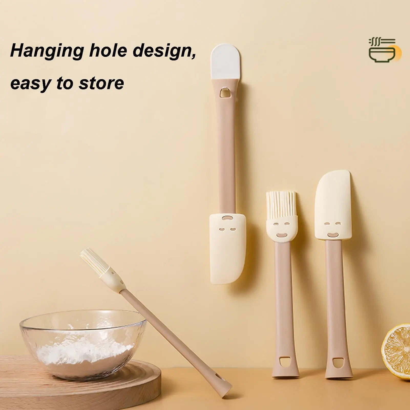 1Pcs Silicone Baking Set Cream Spatula Scraper Oil Brushes Heat Resistant Gadget Kitchen Supplies